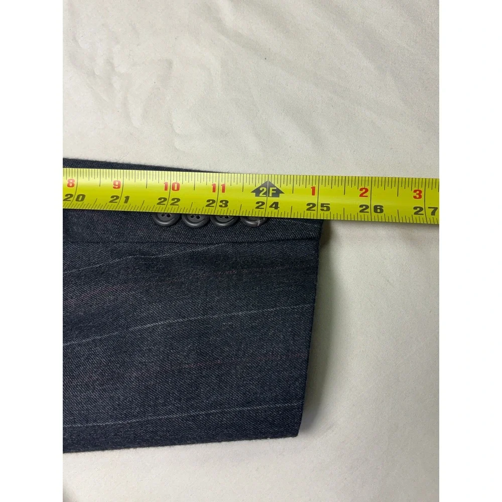 Vintage Polo University Club Ralph Lauren Pinstripe Wool Blazer Charcoal 44R‎